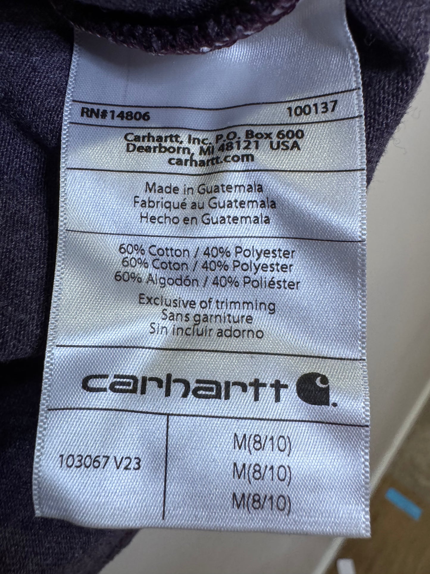 Carhart purple tshirt - medium
