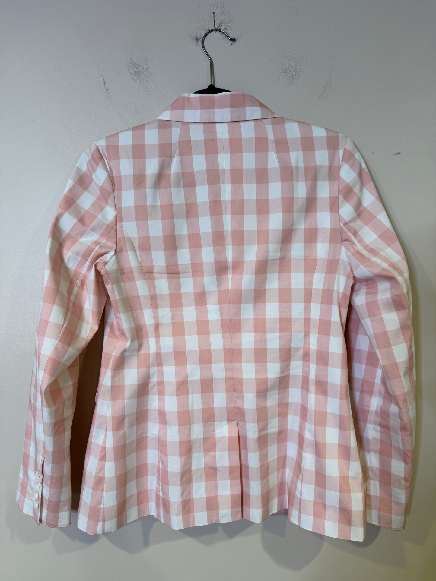 pink checked blazer - size 6