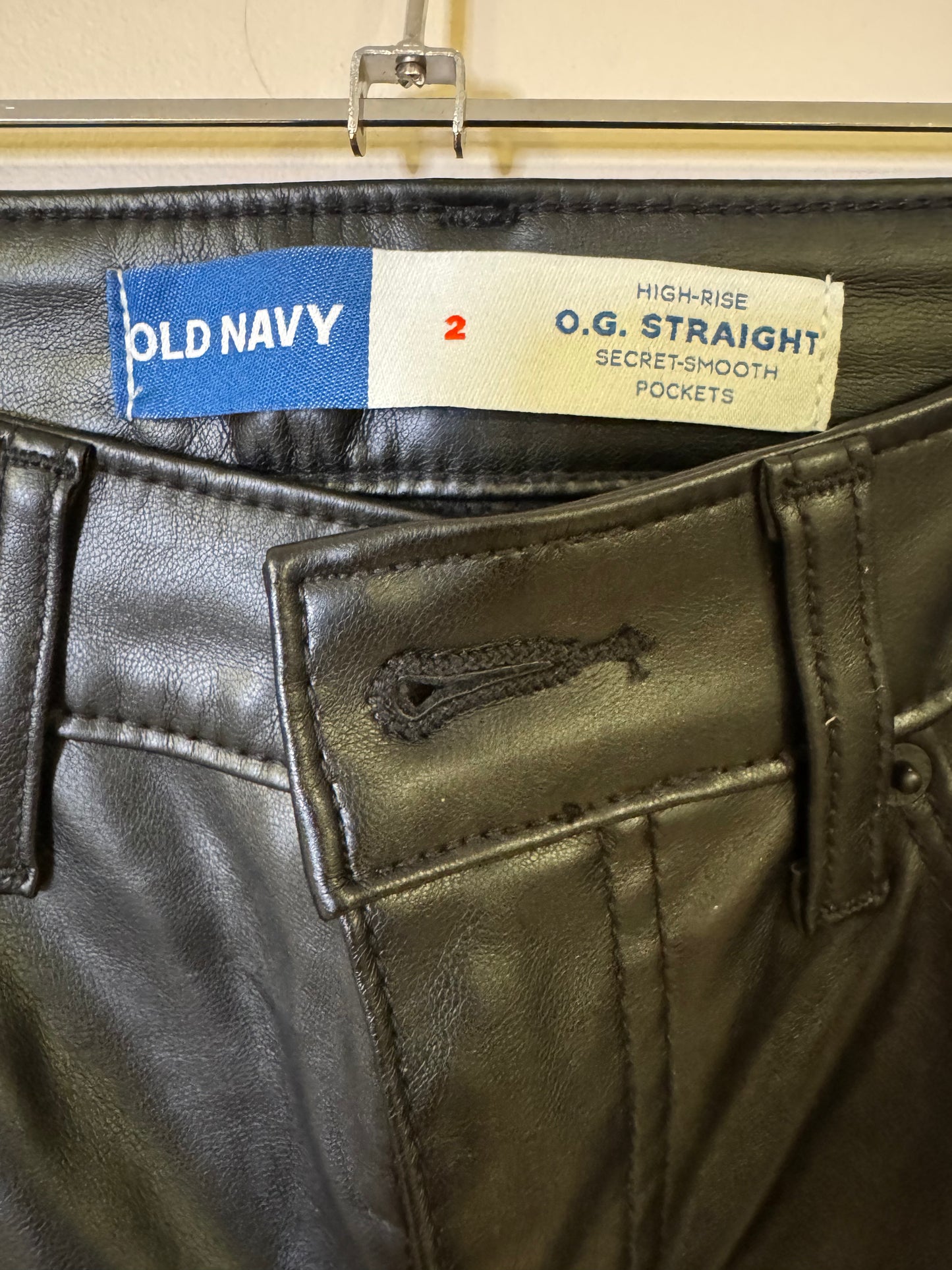 faux leather pants- size 2