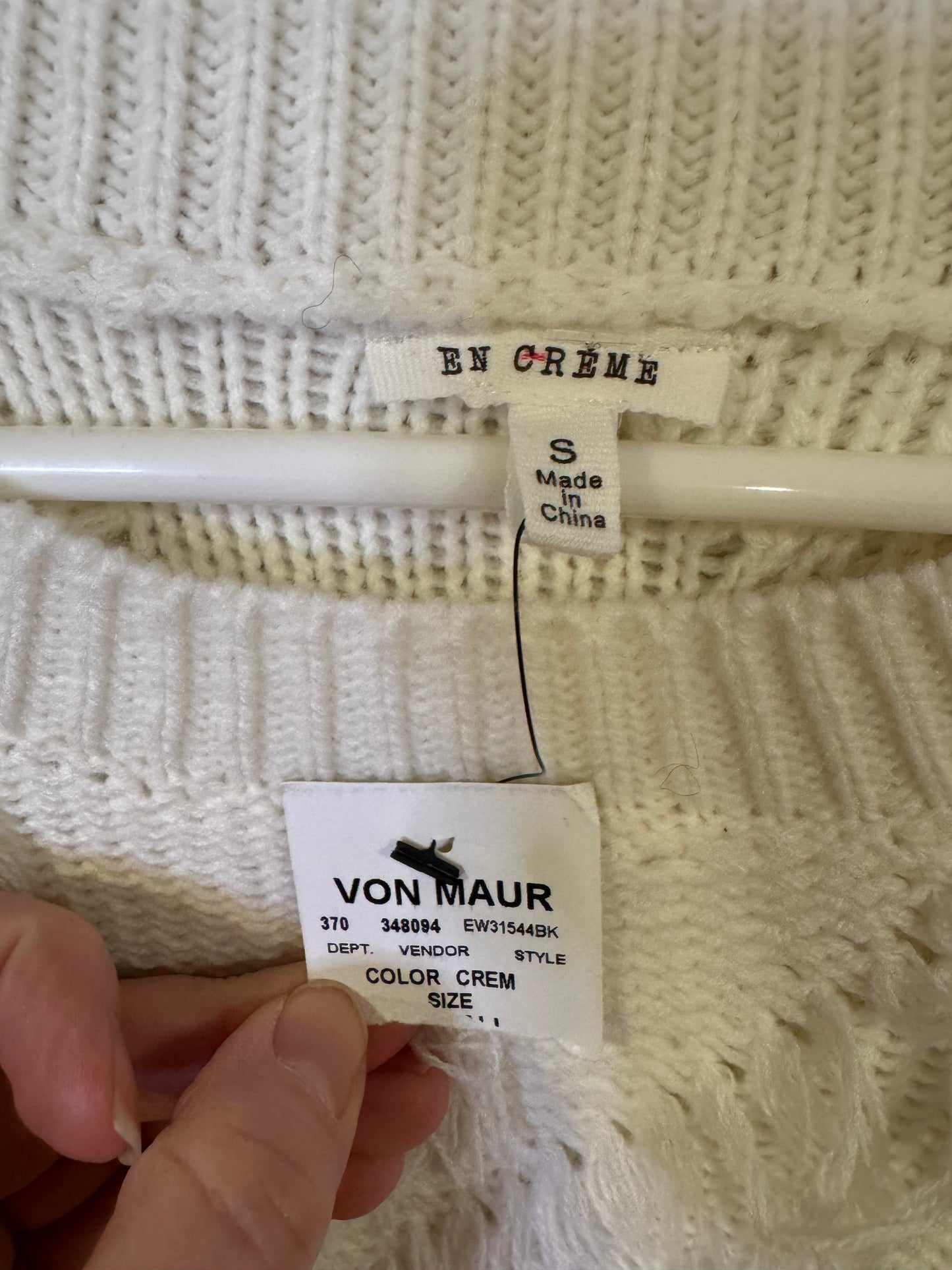 En Creme white sweater - small NWT
