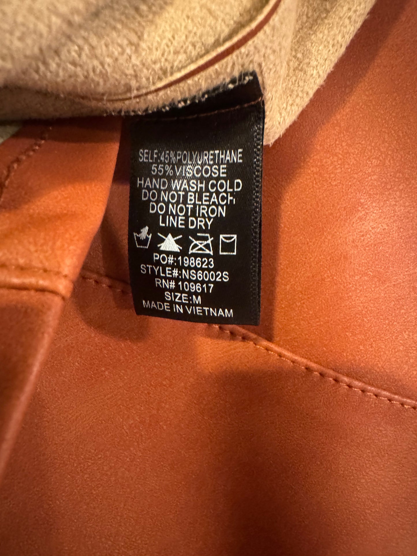 vegan leather camel skirt - medium