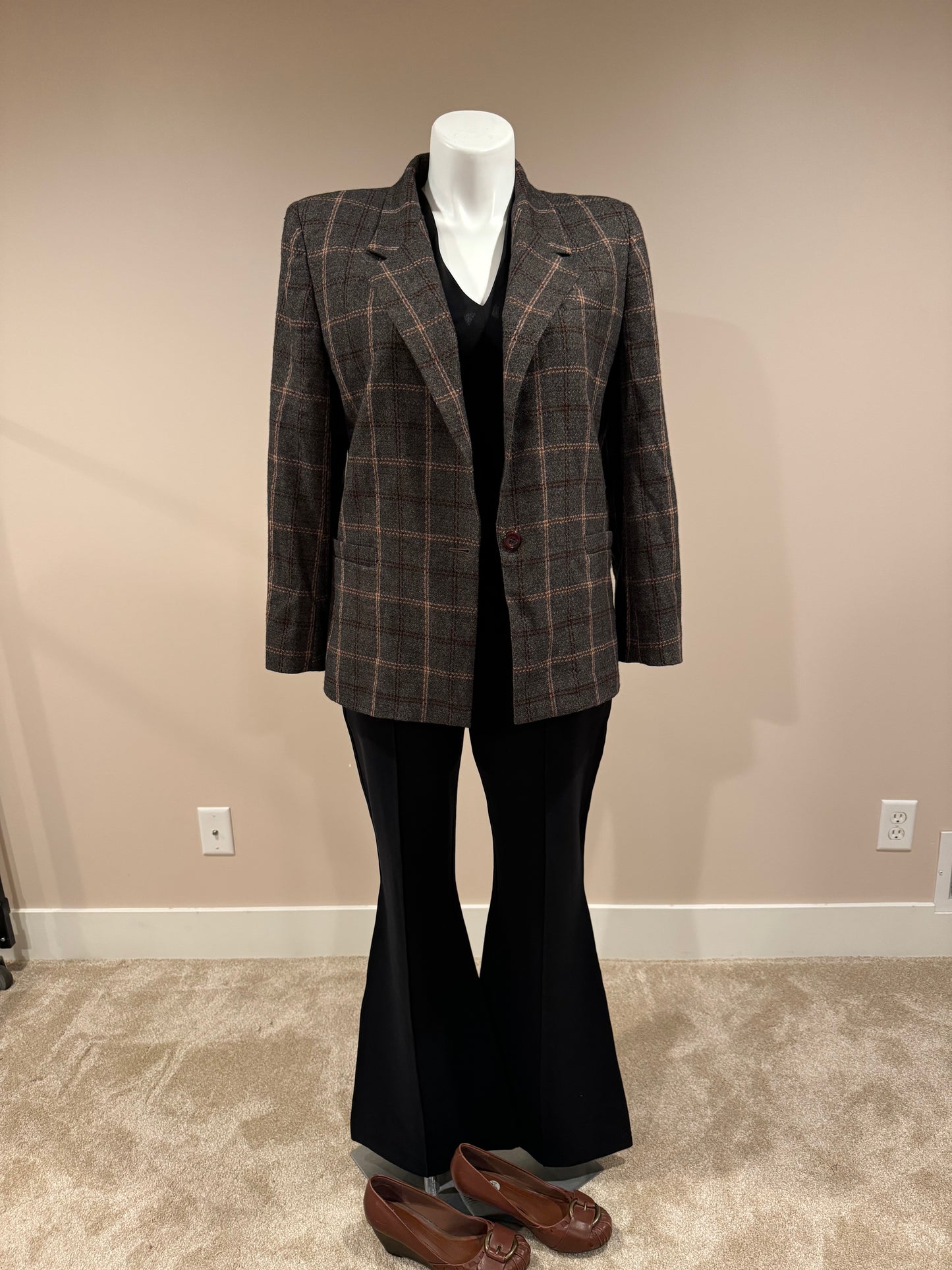 Vintage wool blend blazer - size 16