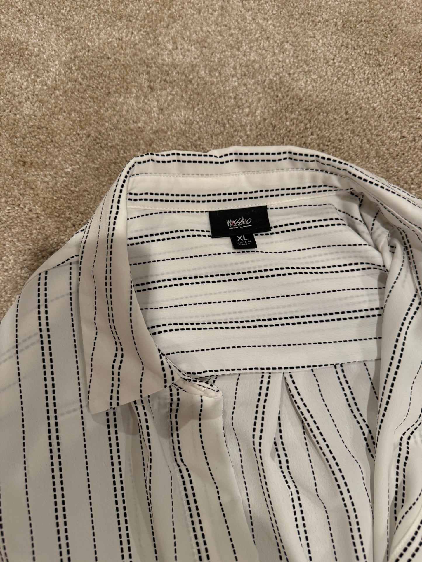 stripe long sleeve blouse - size XL