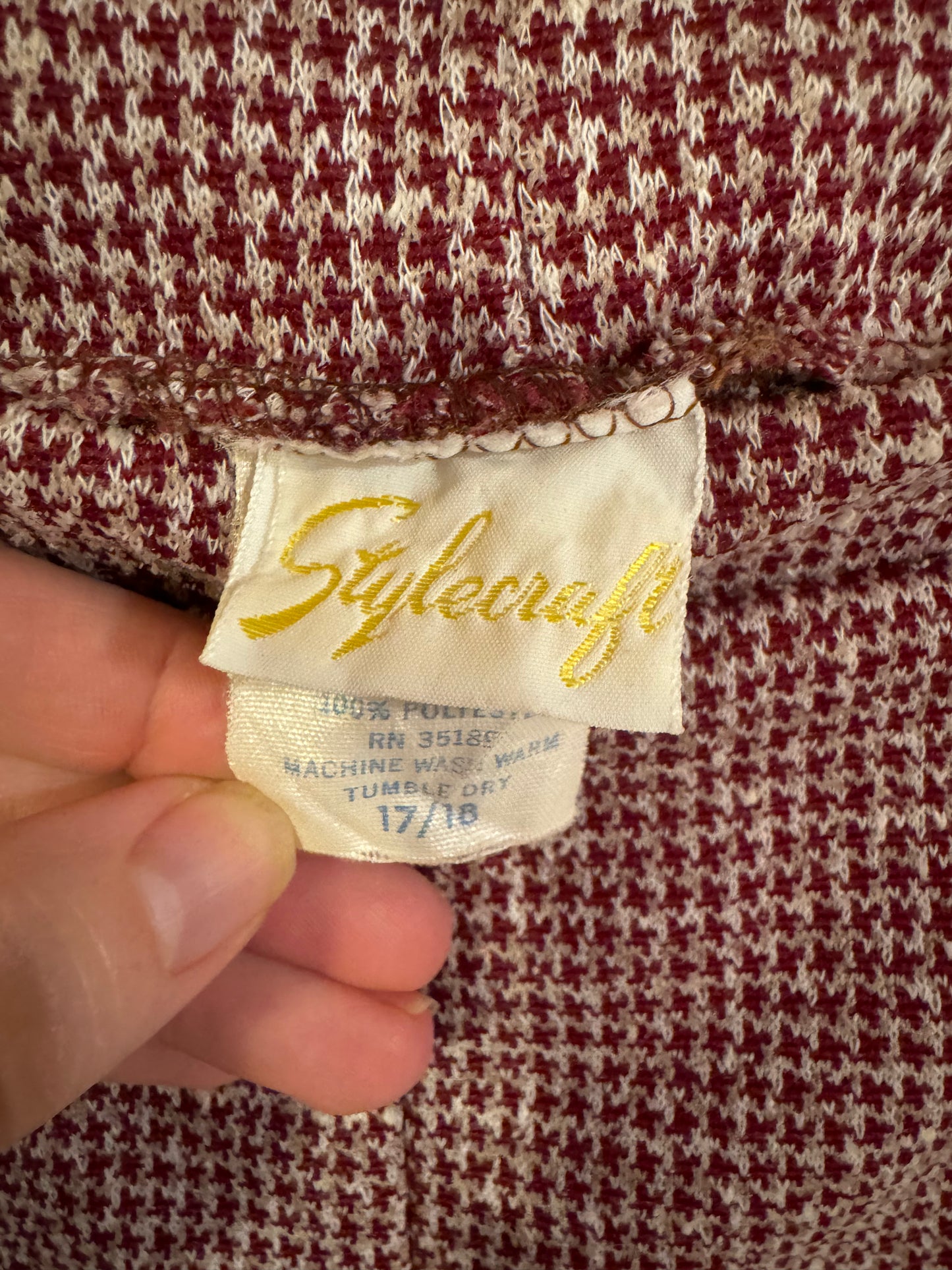 Vintage Tweed houndstooth wide leg pant - XL