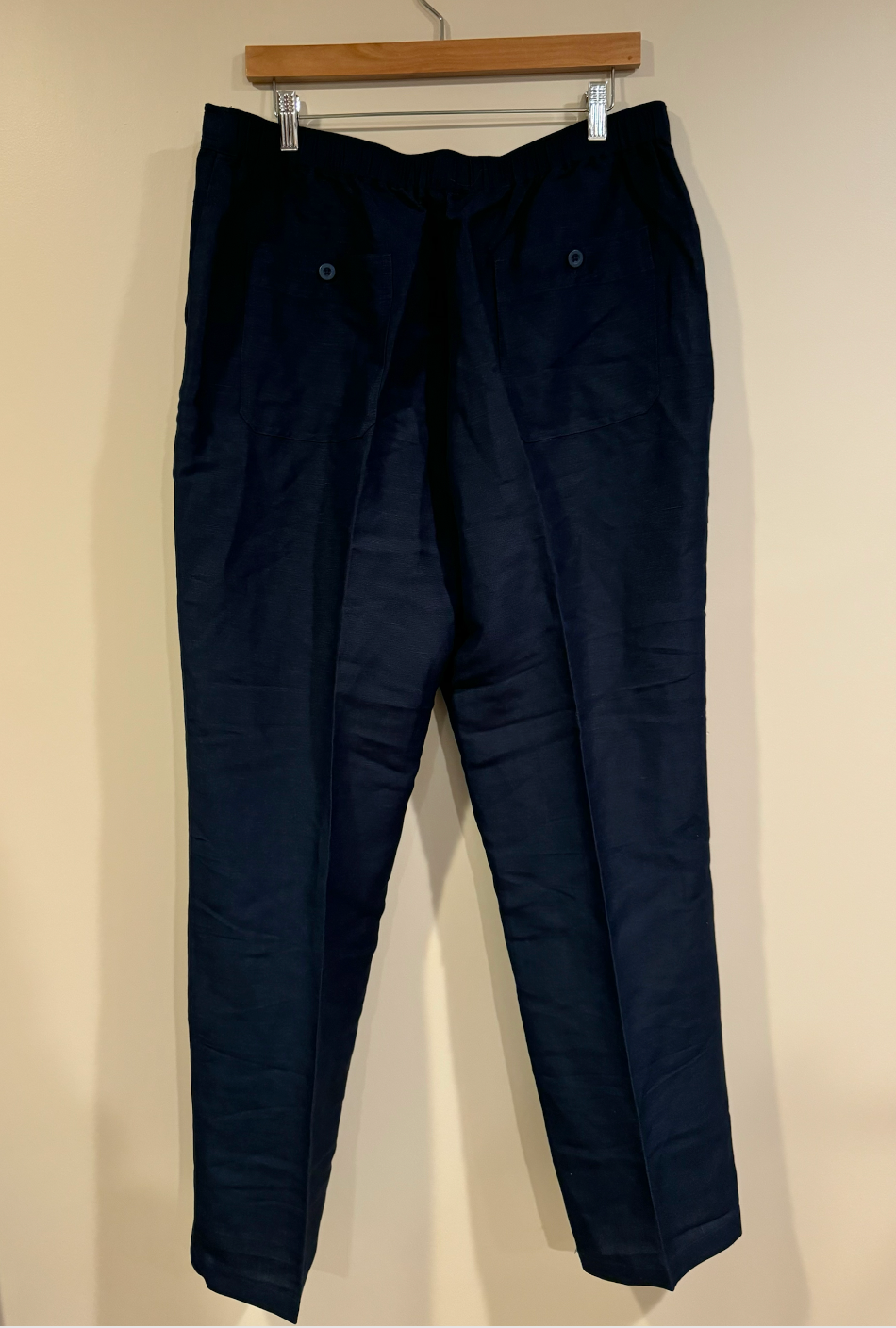 Navy linen drawstring waist pant - XL