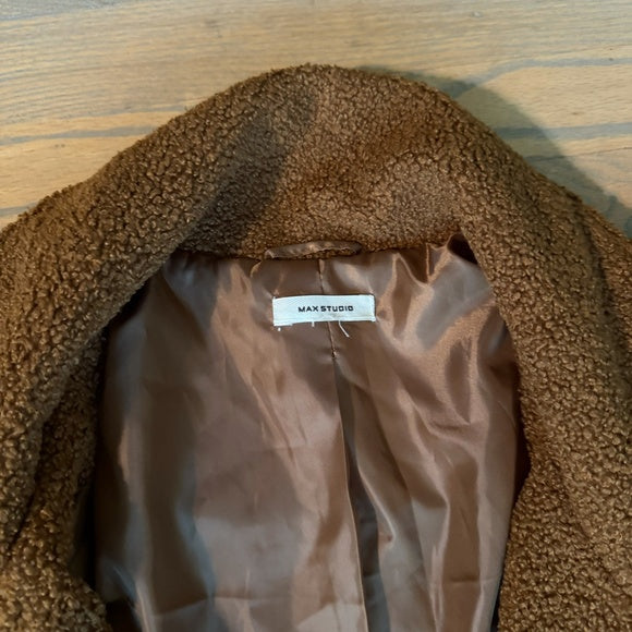 Faux Shearling Moto Jacket - size medium