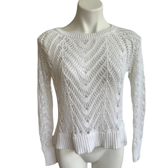 Victoria's Secret white crocheted sweater - size XS