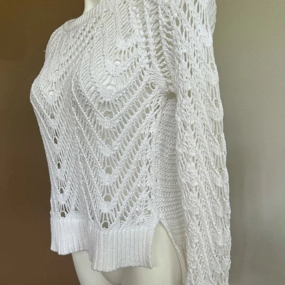 Victoria's Secret white crocheted sweater - size XS