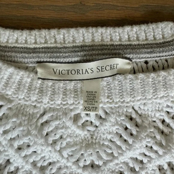 Victoria's Secret white crocheted sweater - size XS
