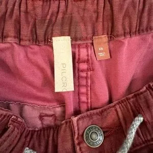 anthropologie patchwork red-pant - size xs