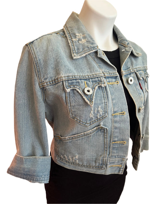 distressed Levi's jacket - large