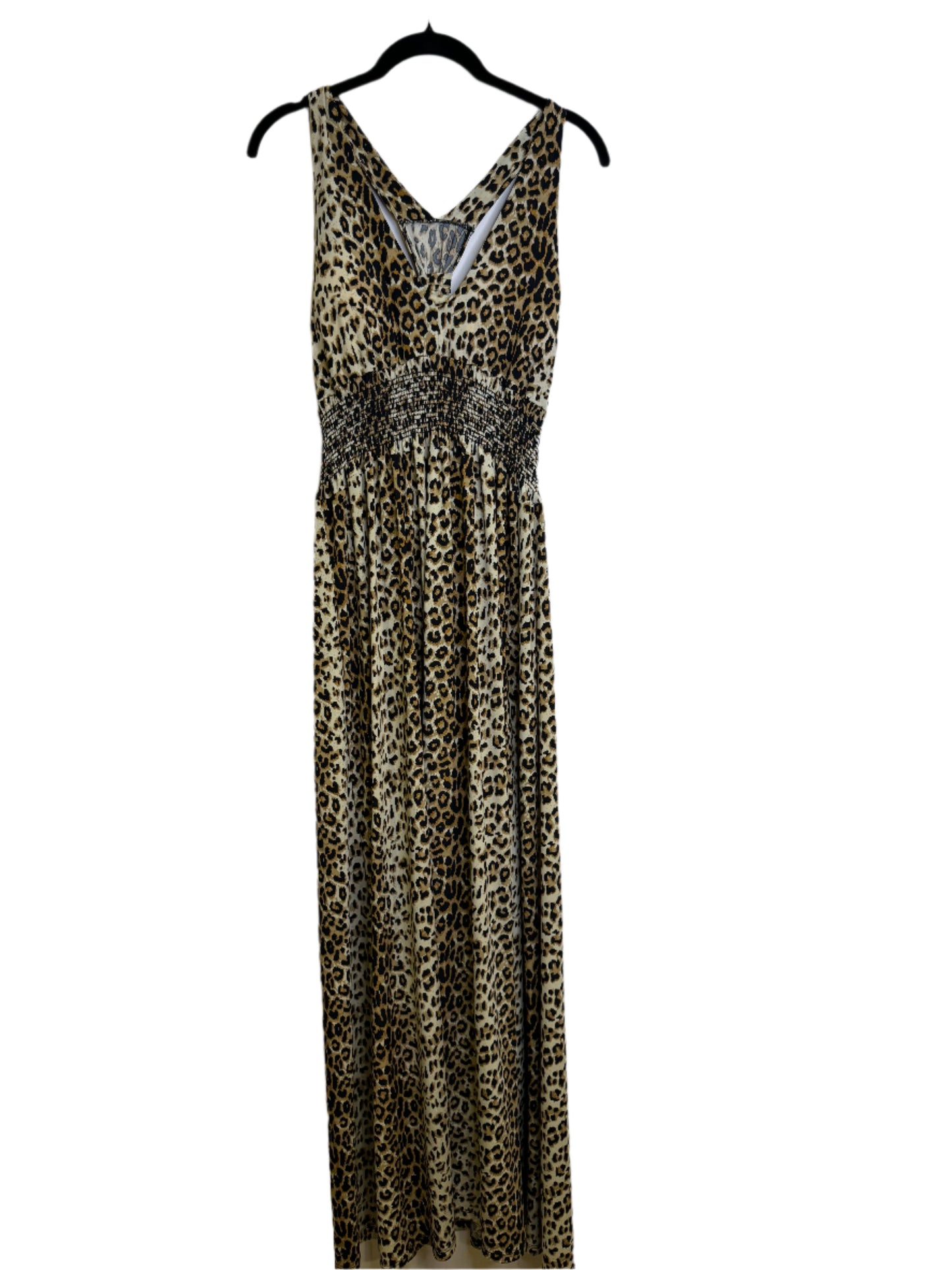 leopard print halter maxi dress - large