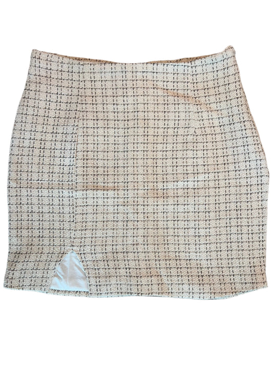 Cream tweed pencil skirt - medium