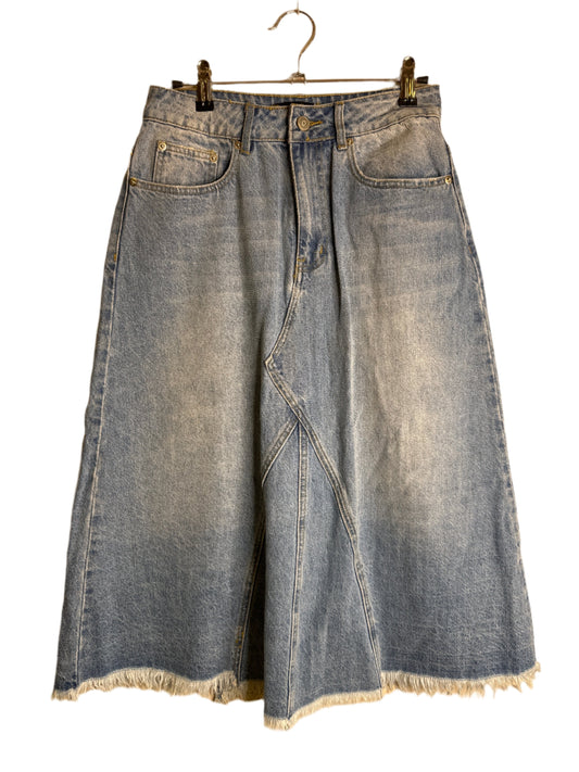 long a-line denim jean skirt - small
