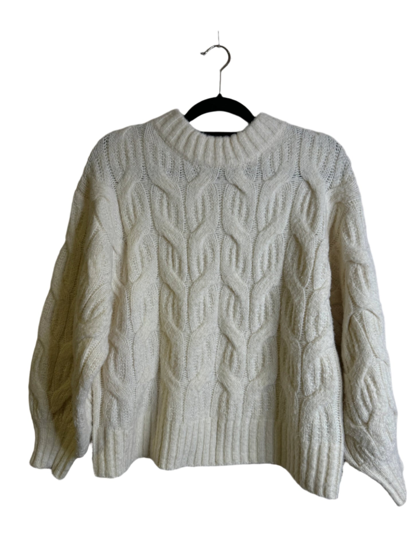 chunky cream sweater - small