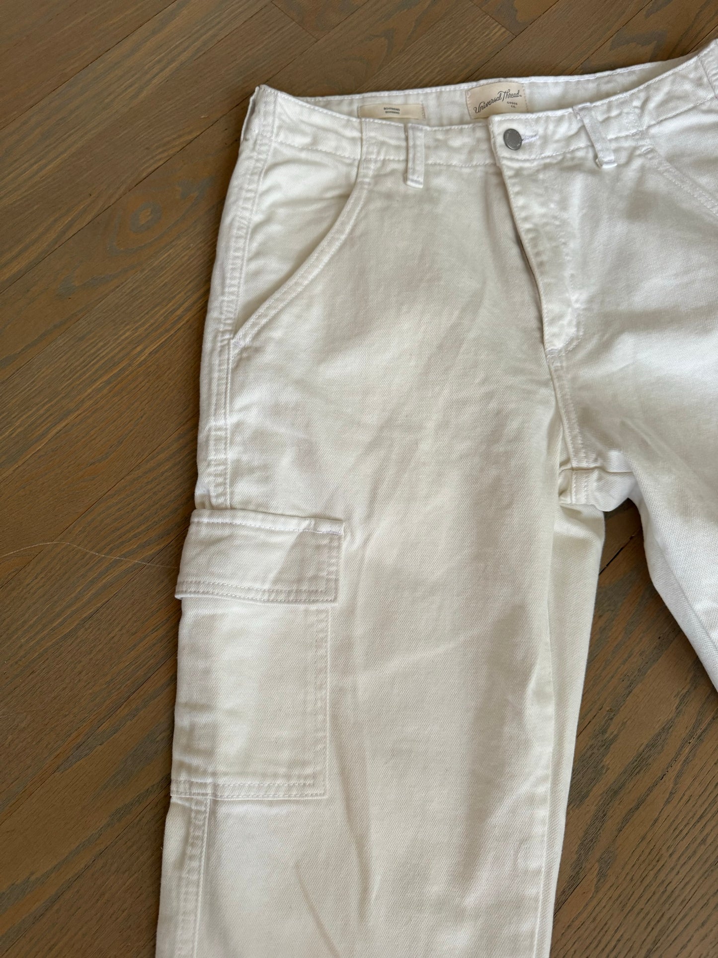 white cargo denim - size 8