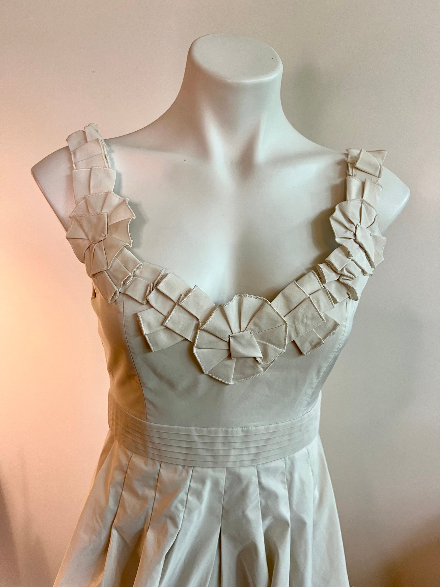 off white ruffle mini dress - size 2