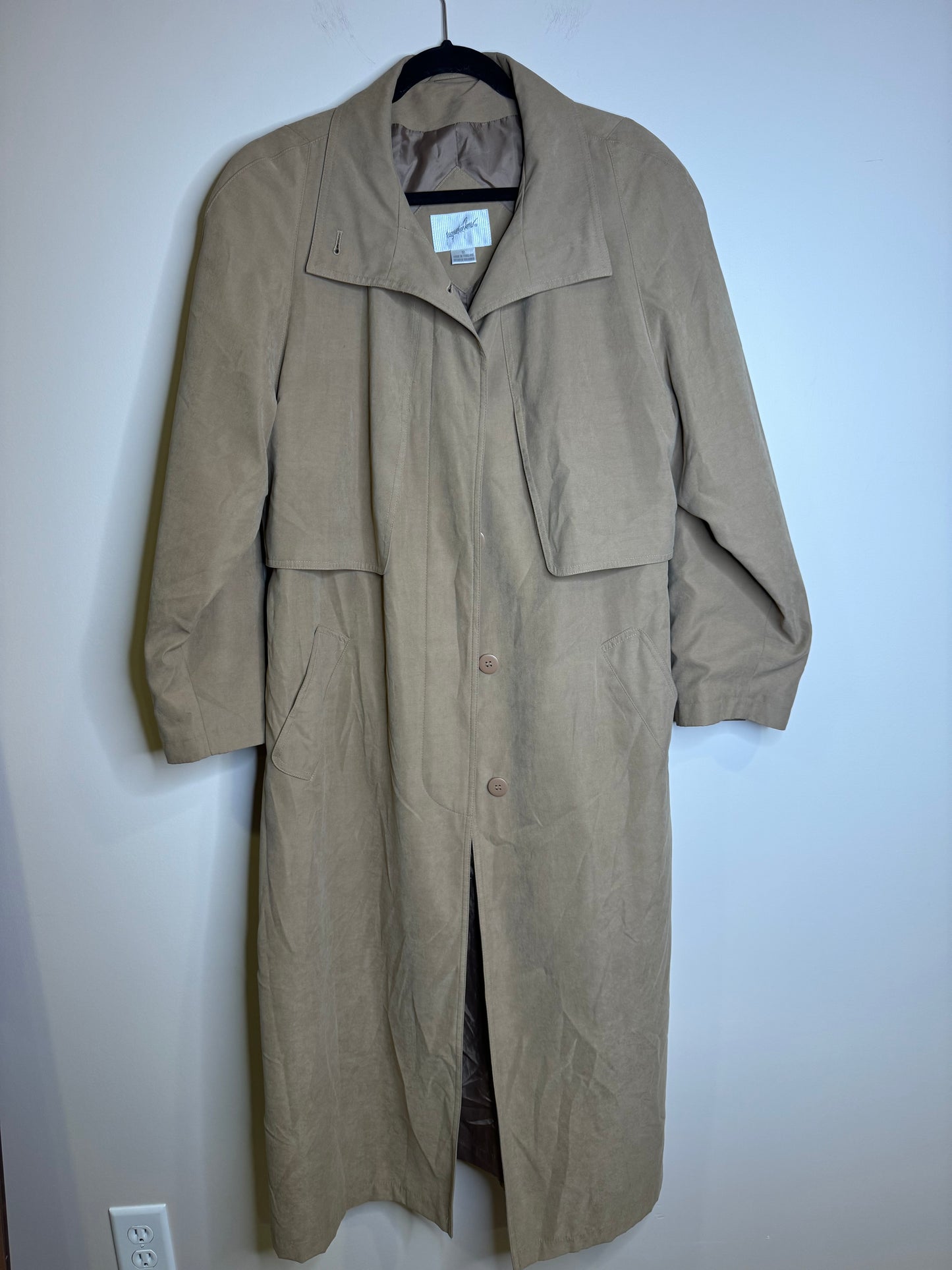 tan trench coat - size 12