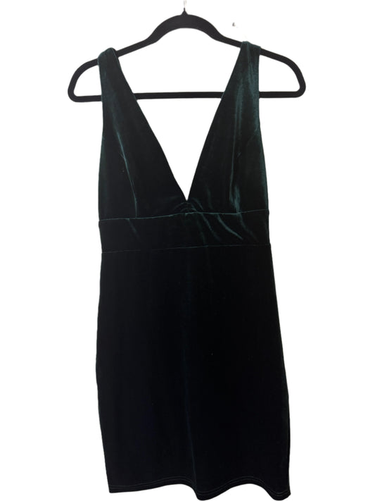 deep green velvet mini dress - medium