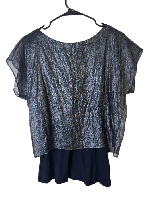 Express silver/black layered top - xs