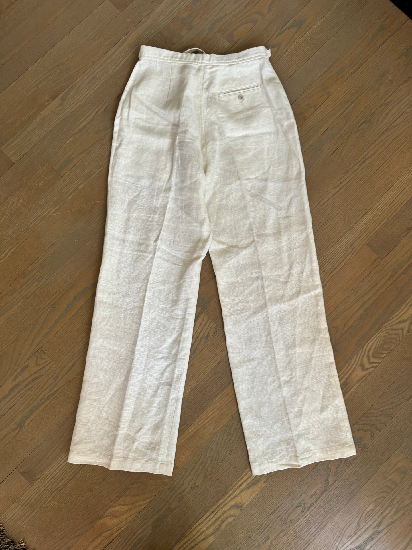 cream linen dress pant - size 8