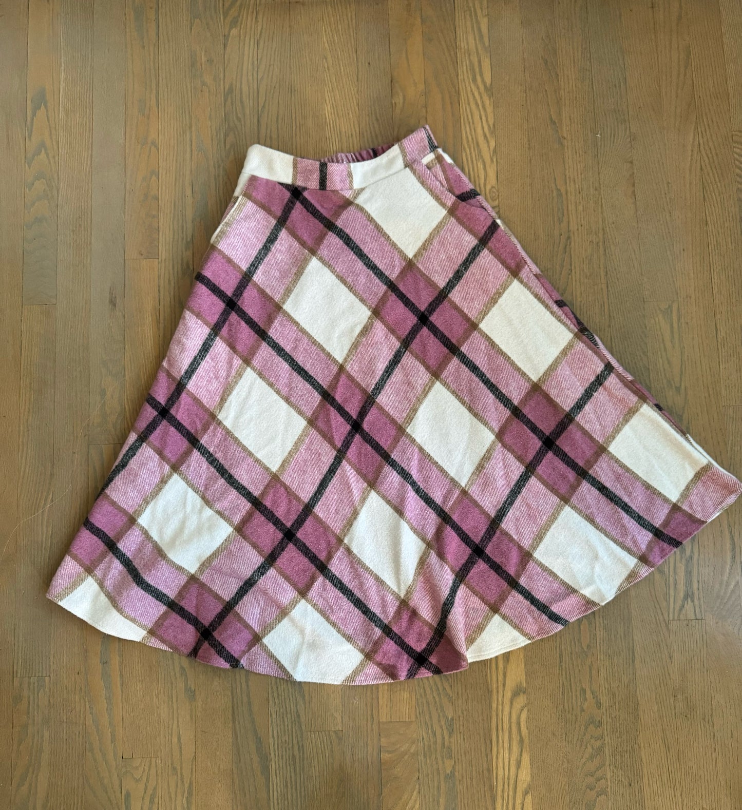 wool plaid skirt - small