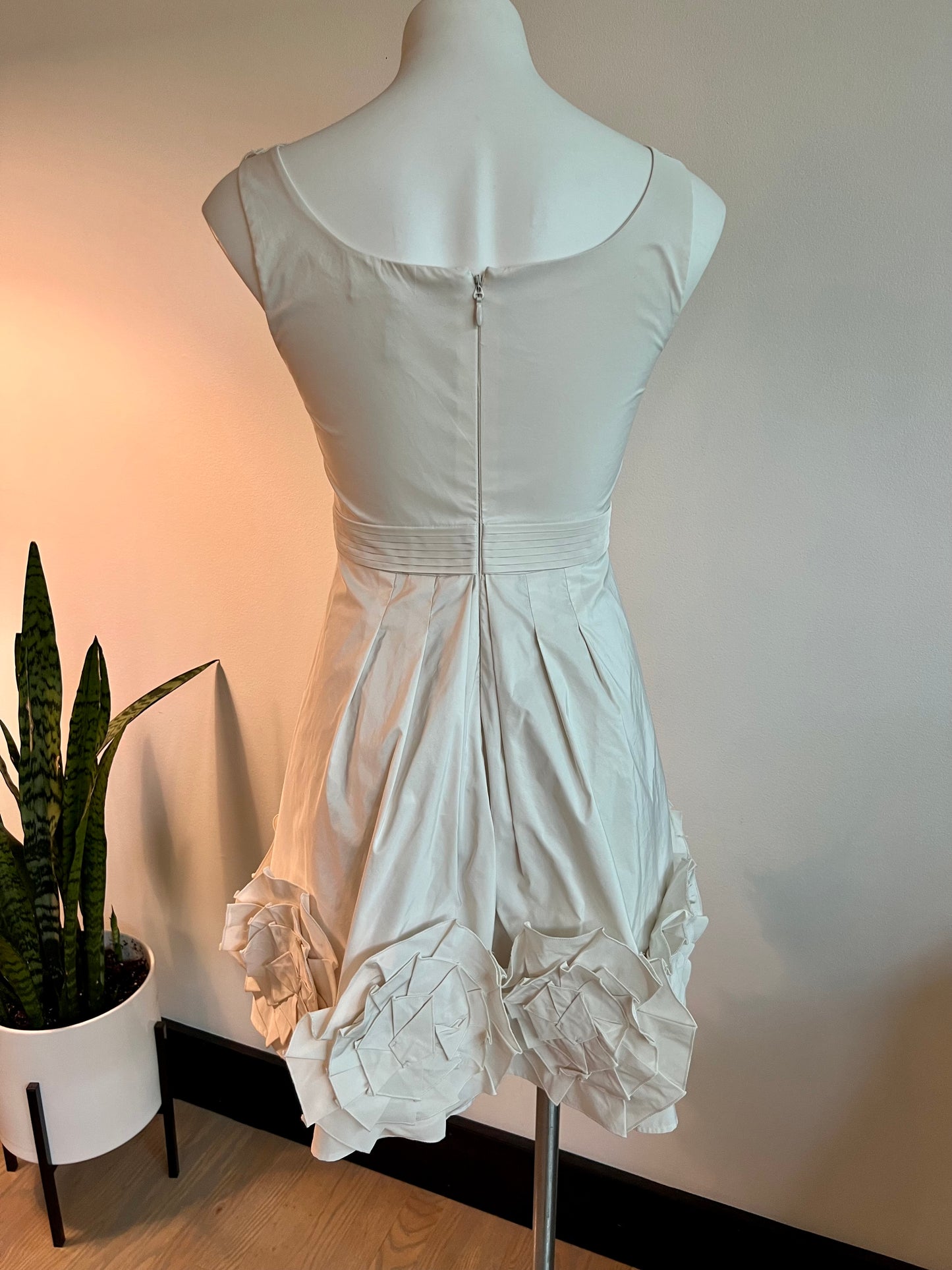 off white ruffle mini dress - size 2