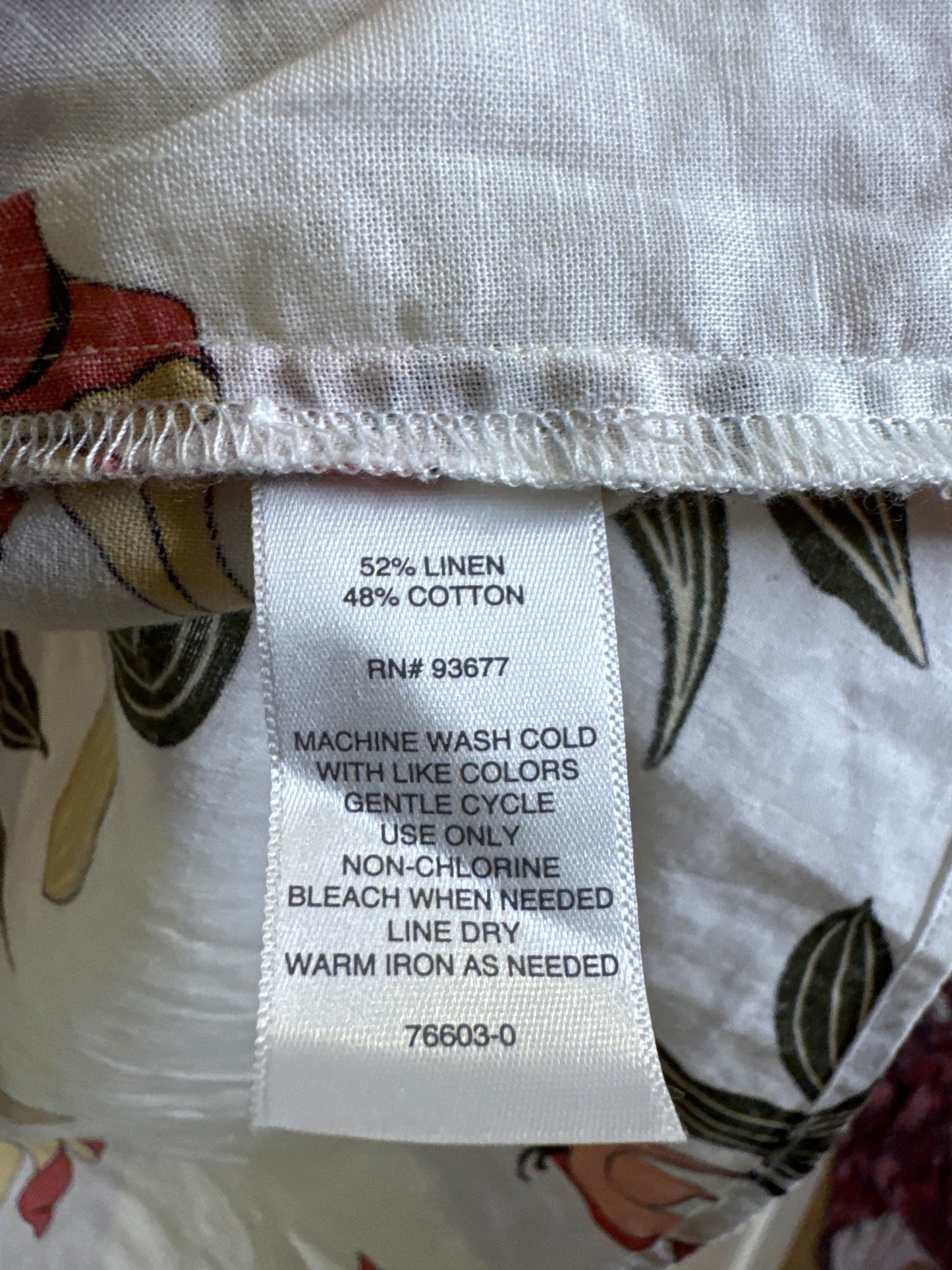Linen Blend Floral blouse - XL