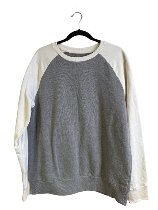 baseball sweatshirt grey white - large