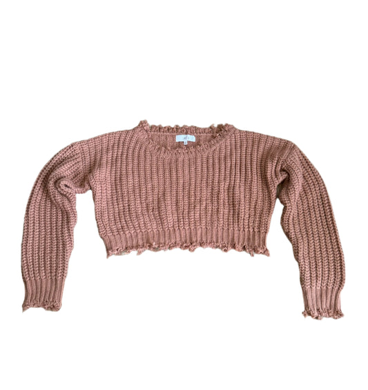 chunky mauve cropped sweater - medium