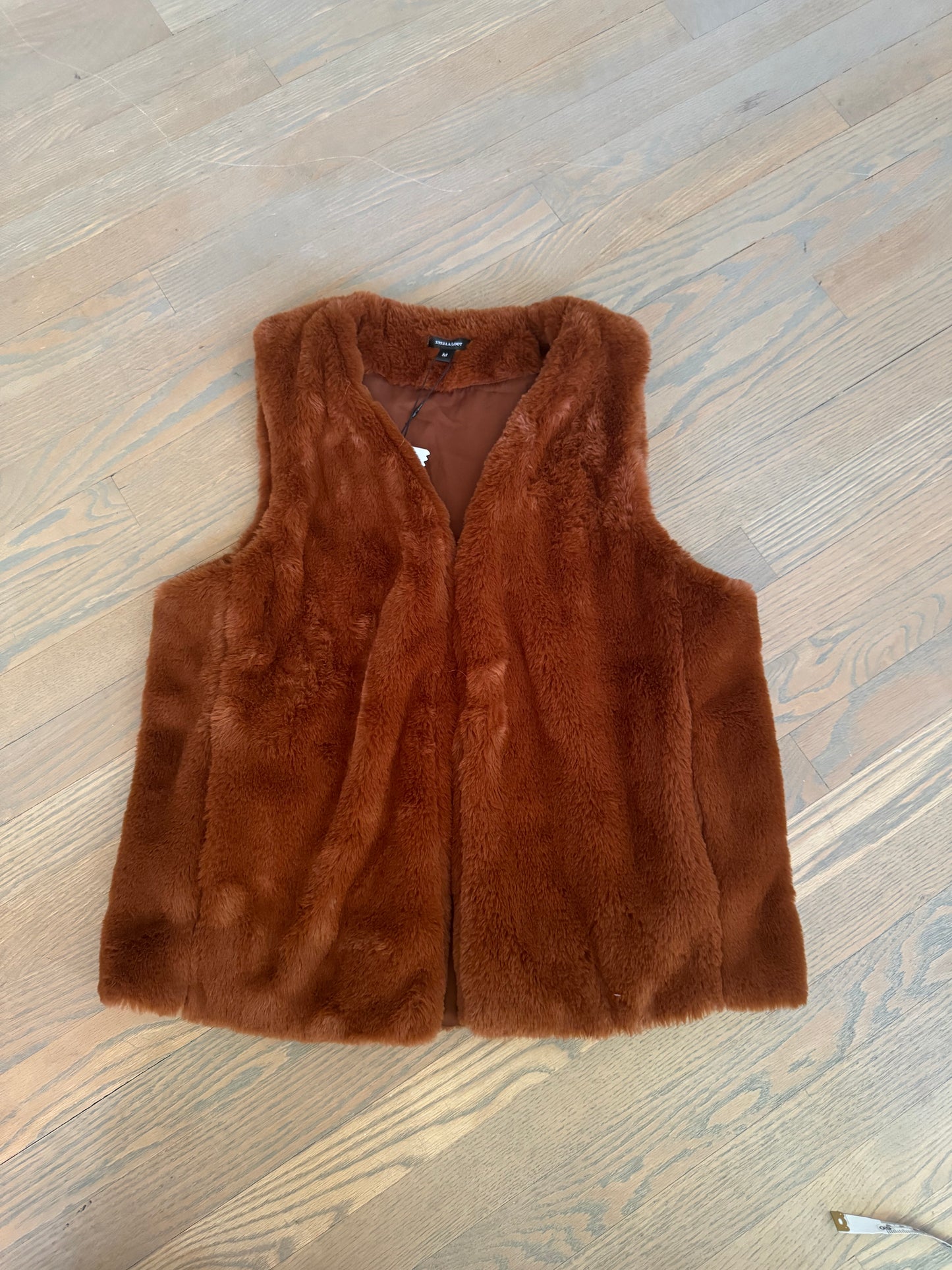 Faux Fur Teddy Bear Vest - medium