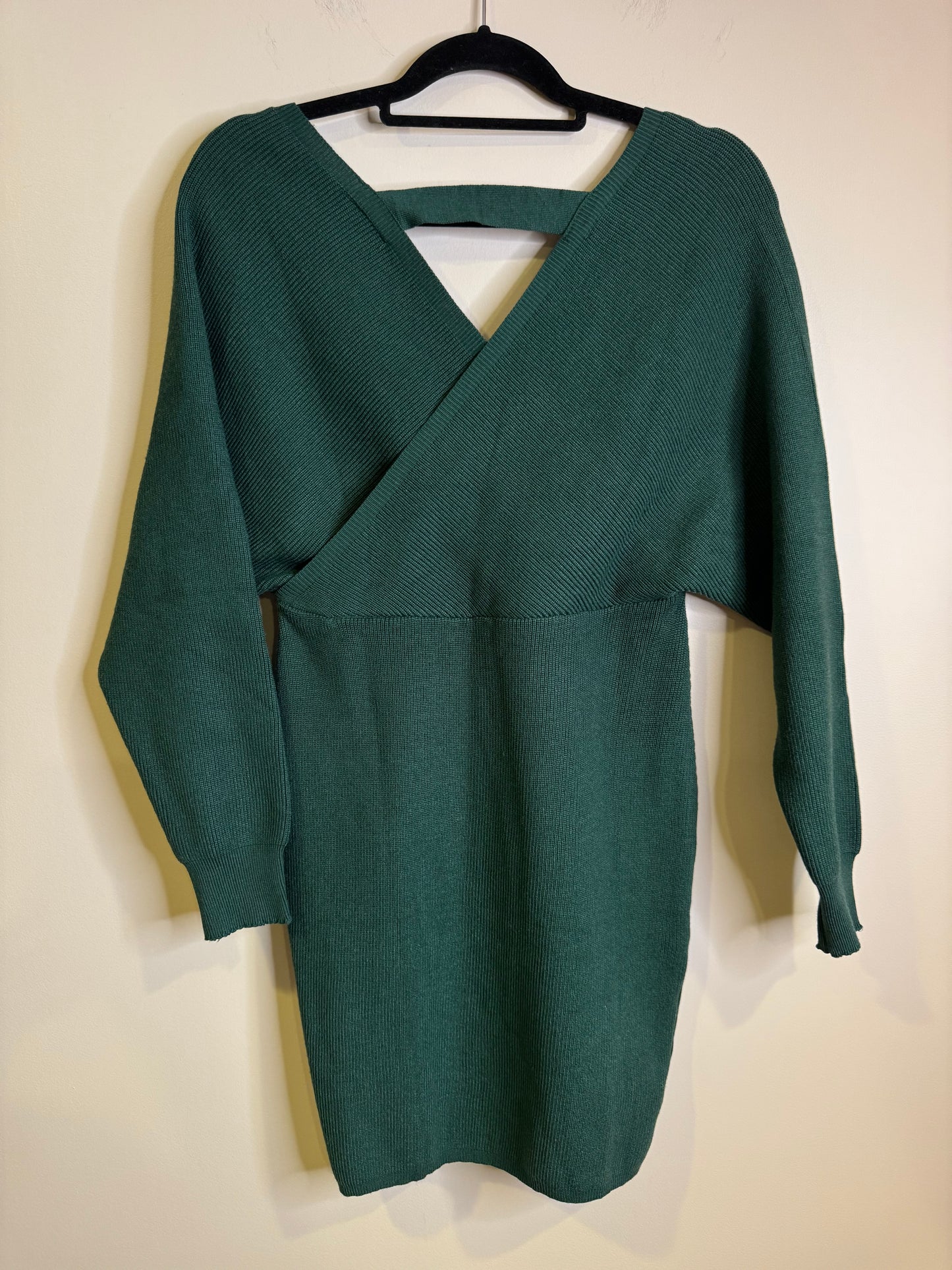 green sweater dress - medium/large