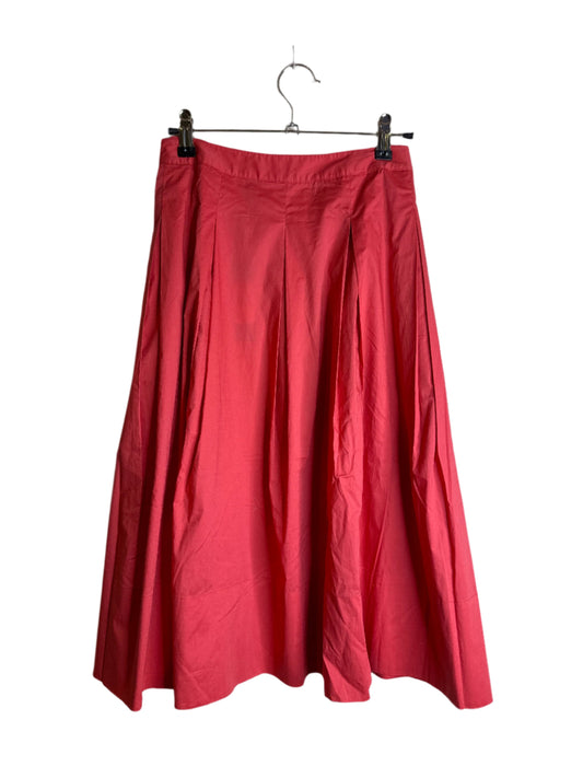 coral pleated midi skirt - size 8