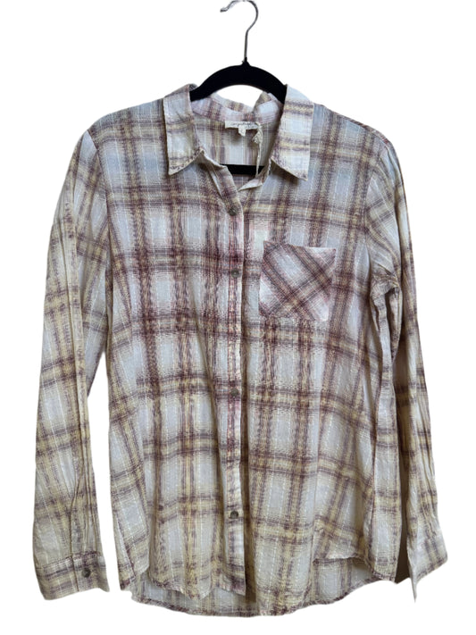 plaid button up - medium NWT