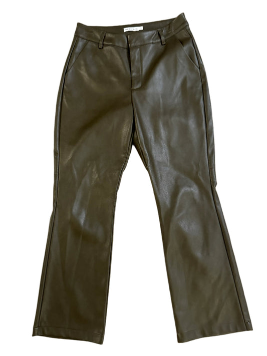 Anthropologie olive faux leather pants - small