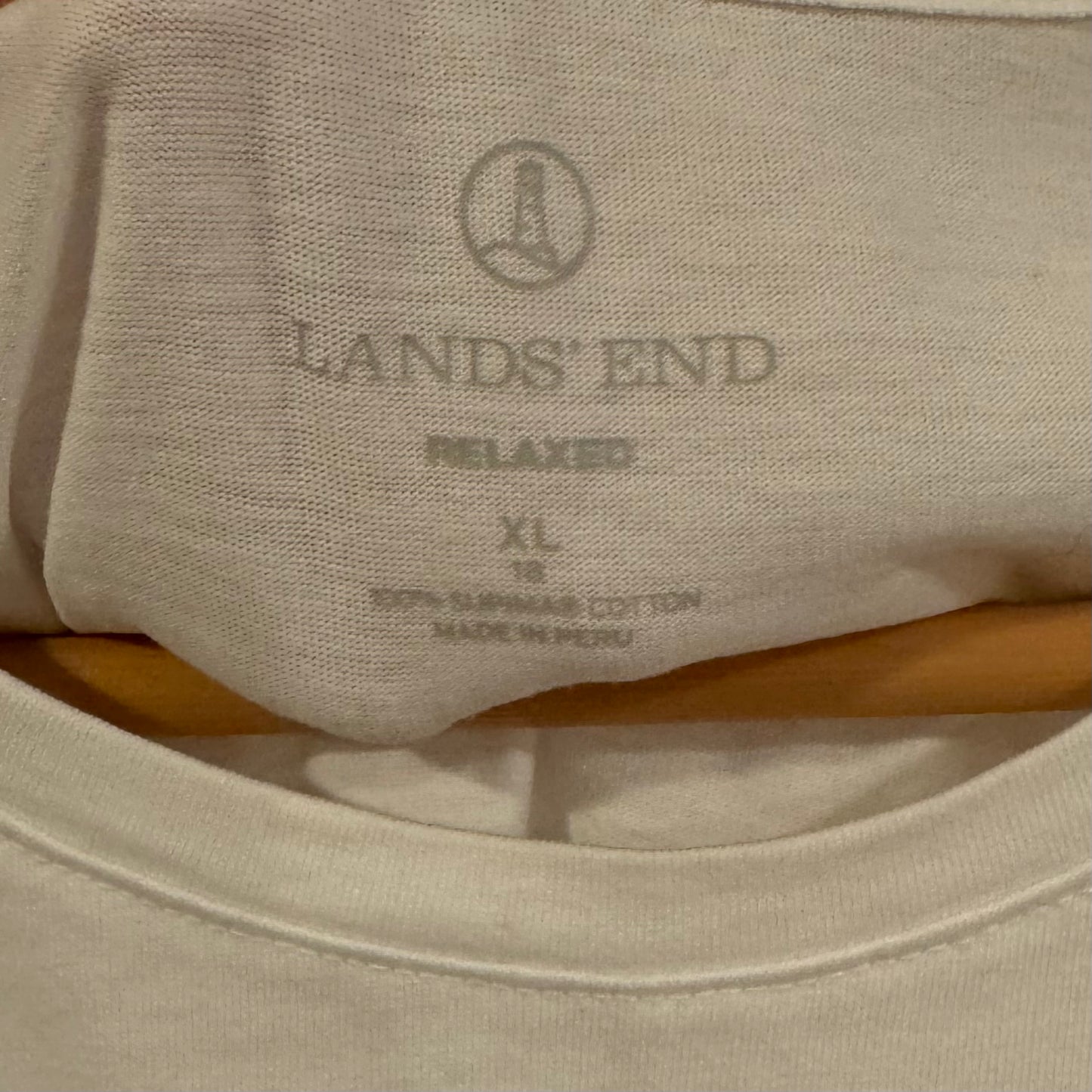 Lands End white T - size XL