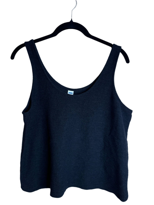 wide cropped sweater tank black - small