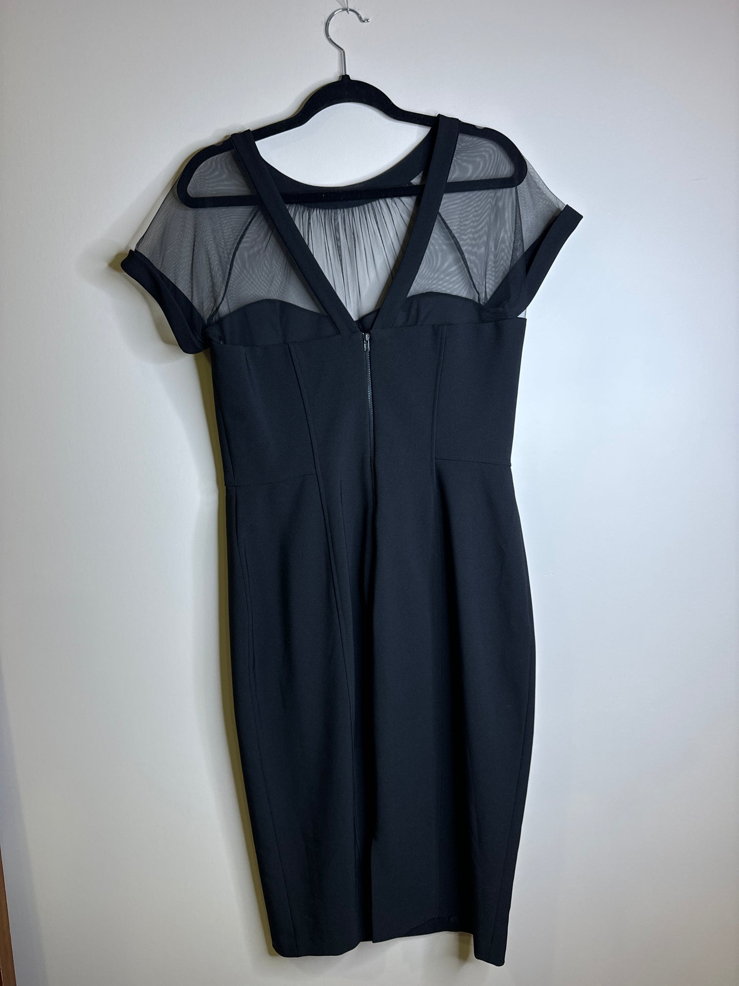 midi dress with sheer top - size 12