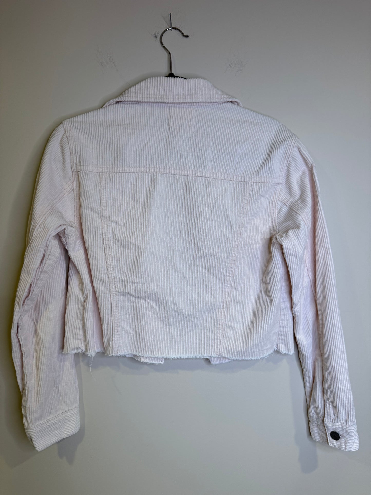 Pink cropped corduroy jacket - small