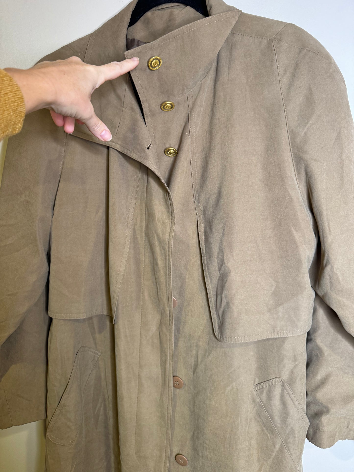 tan trench coat - size 12