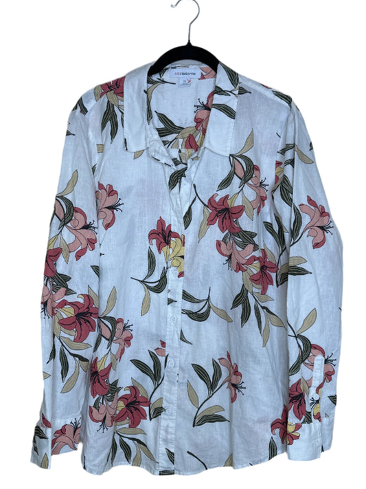 Linen Blend Floral blouse - XL