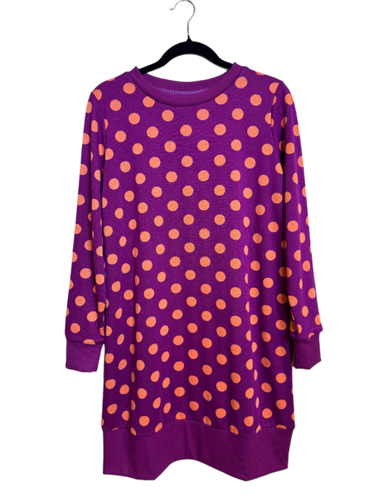 purple polka dot dress - small