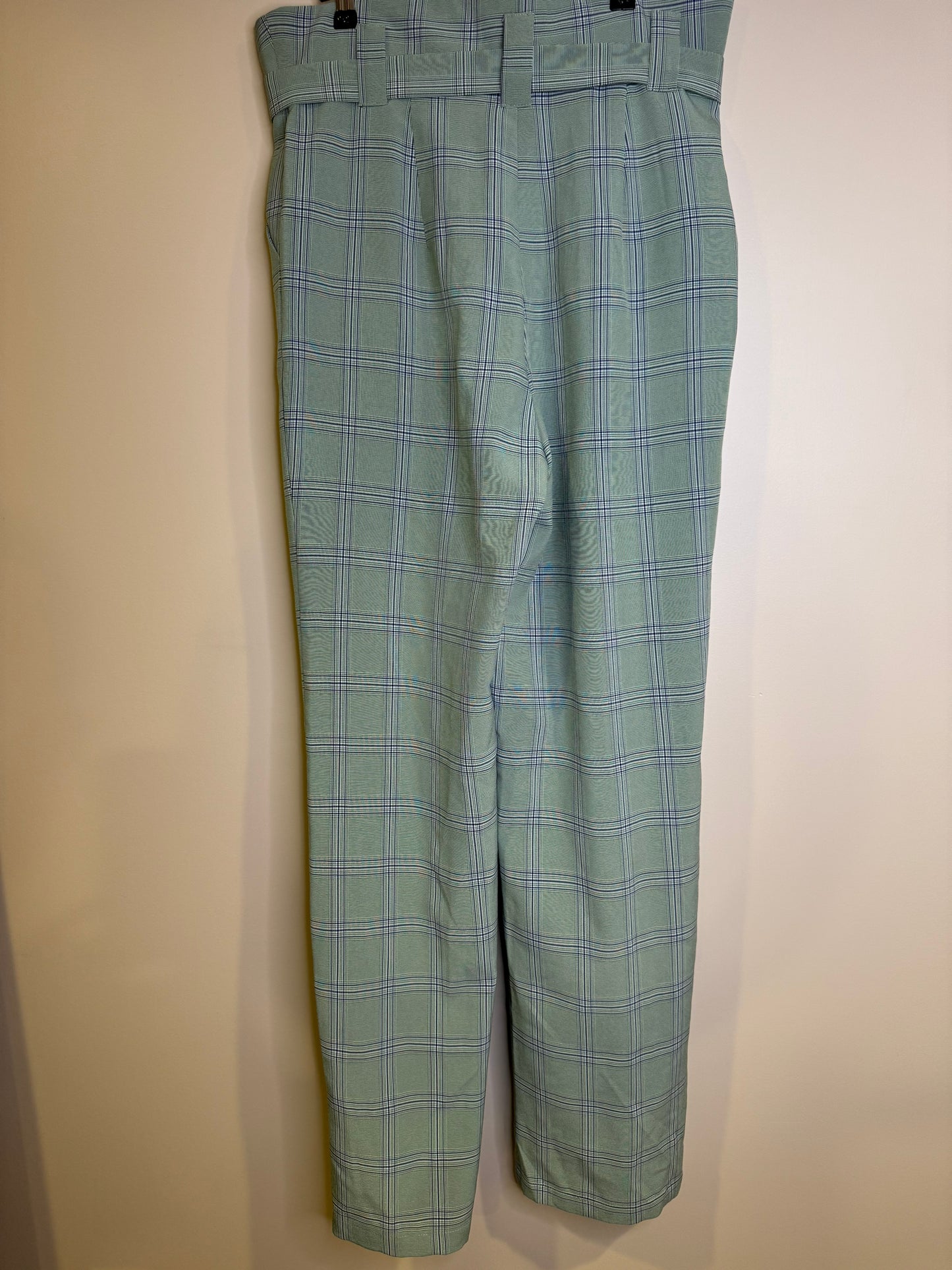 green plaid trouser - large