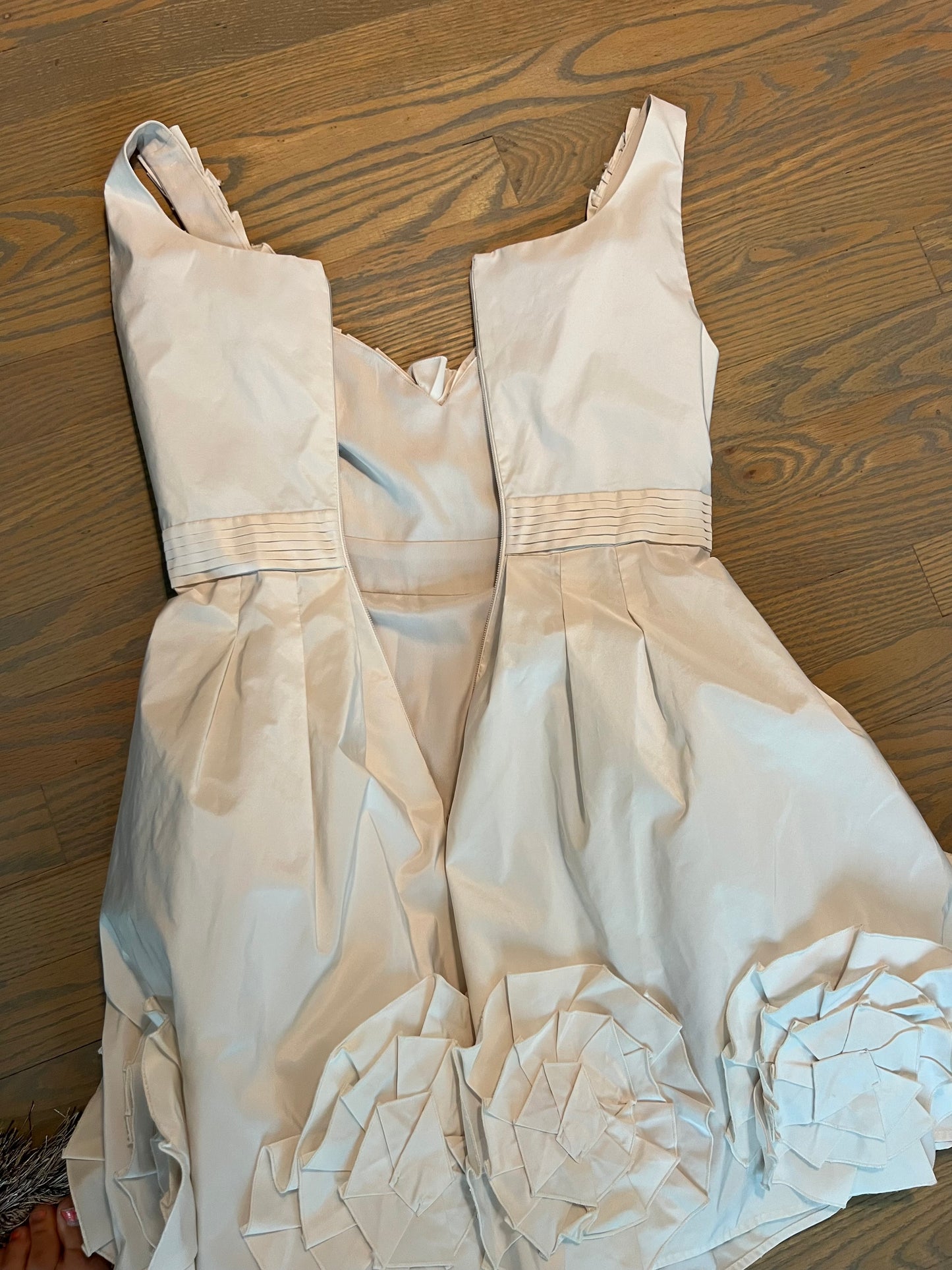 off white ruffle mini dress - size 2