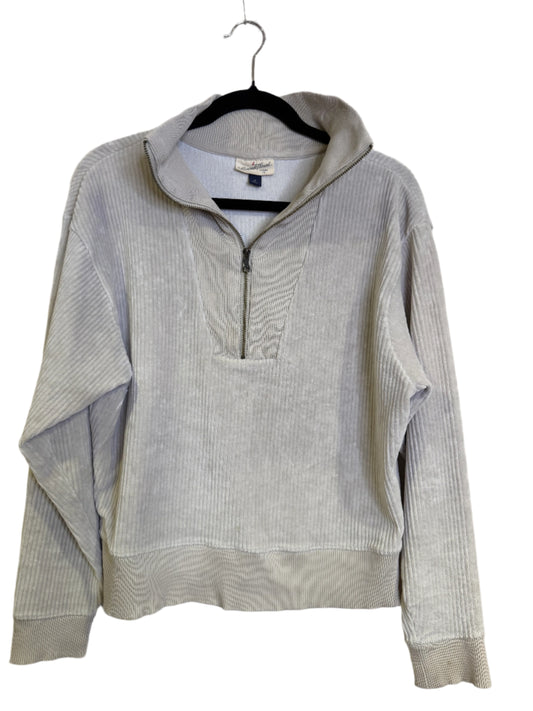 grey wide whale quarter zip - medium