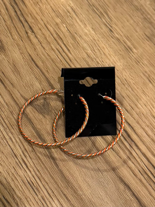 gold coral hoop earrings
