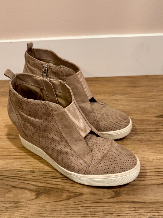 taupe wedge booties 8.5