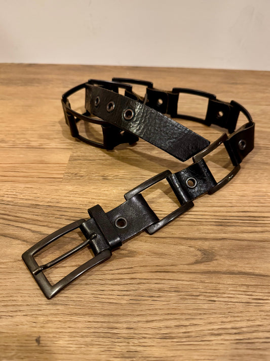 black leather belt