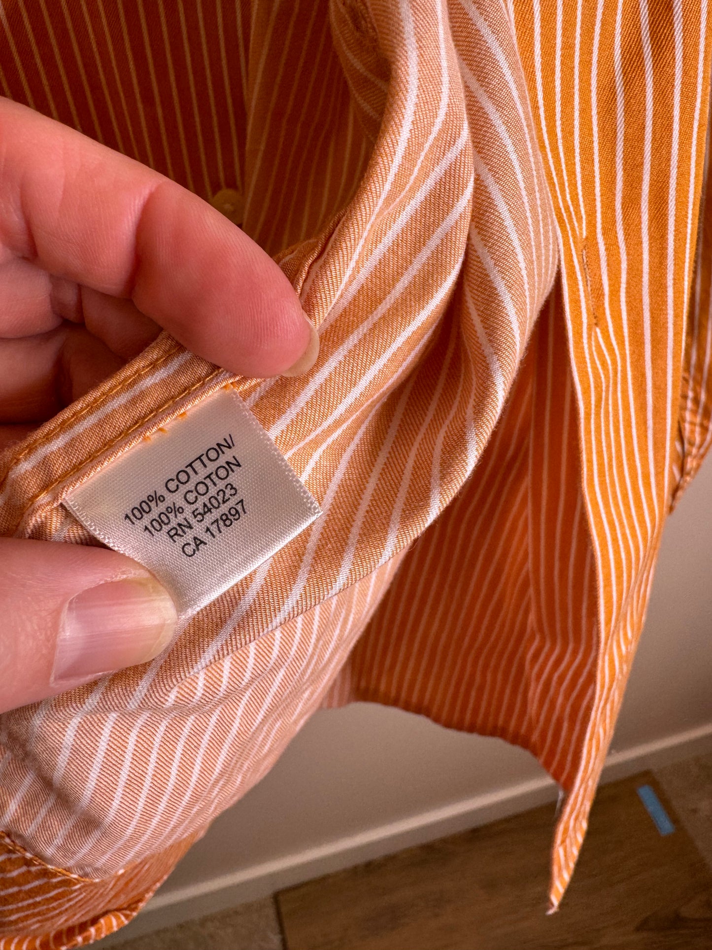 orange striped dress shirt/dress - XXL