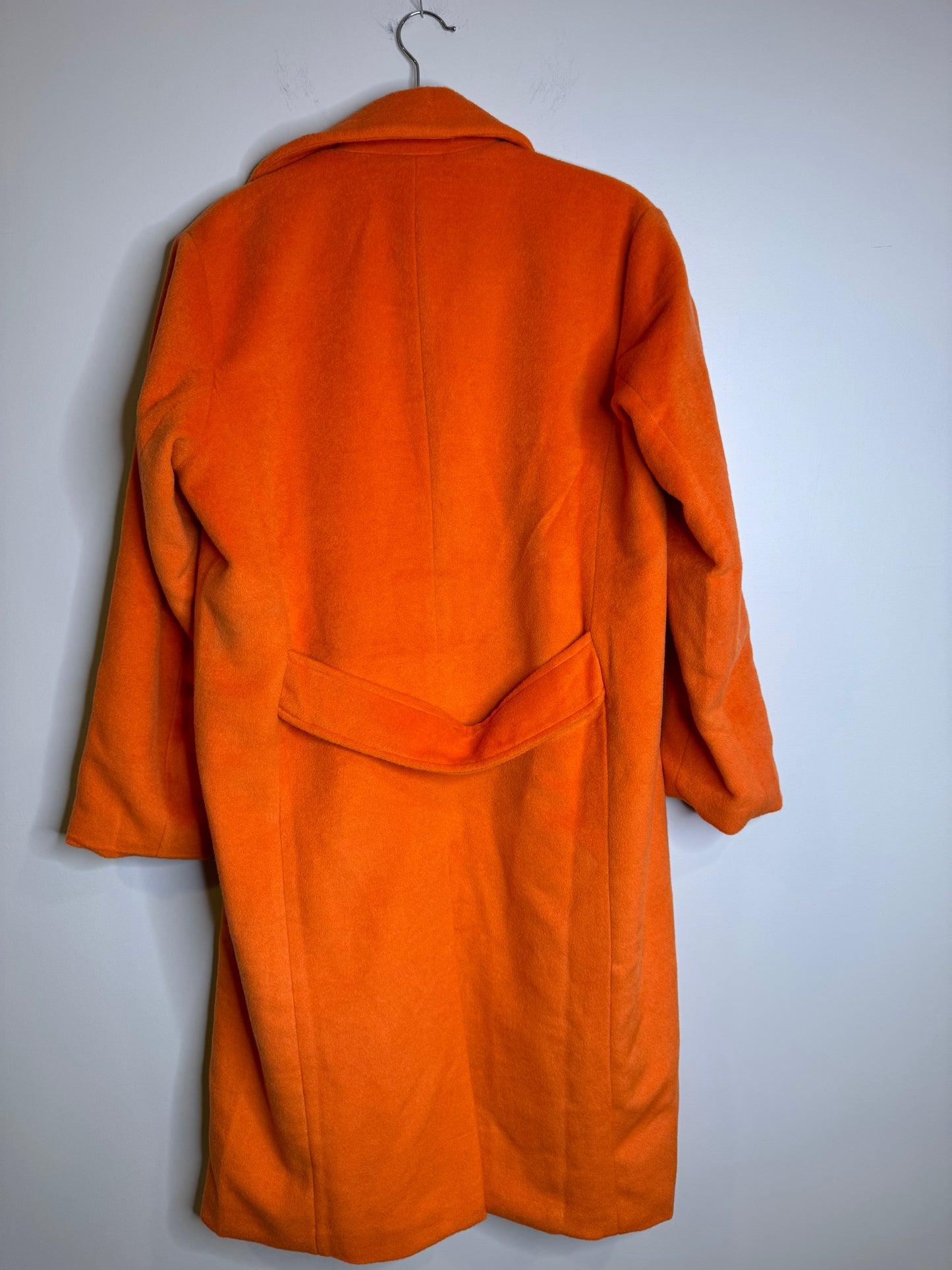 orange wool blend coat - small